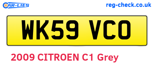 WK59VCO are the vehicle registration plates.