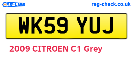 WK59YUJ are the vehicle registration plates.