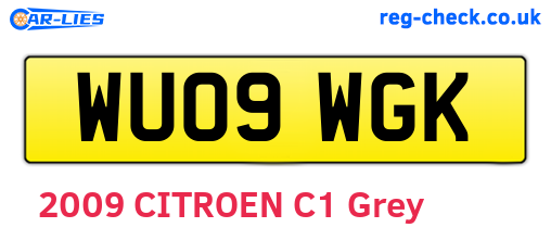 WU09WGK are the vehicle registration plates.