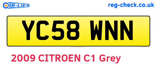 YC58WNN are the vehicle registration plates.