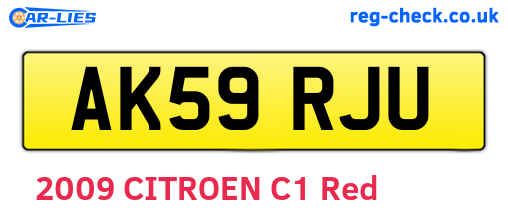 AK59RJU are the vehicle registration plates.