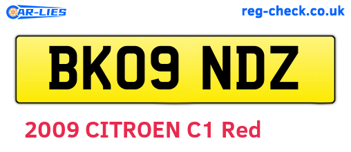 BK09NDZ are the vehicle registration plates.