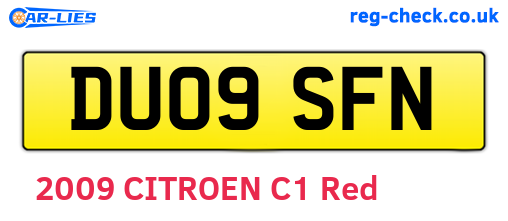 DU09SFN are the vehicle registration plates.