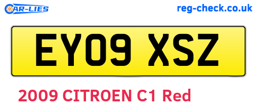 EY09XSZ are the vehicle registration plates.