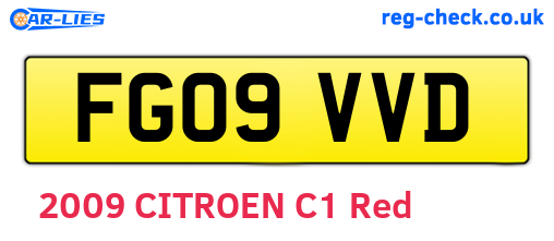 FG09VVD are the vehicle registration plates.