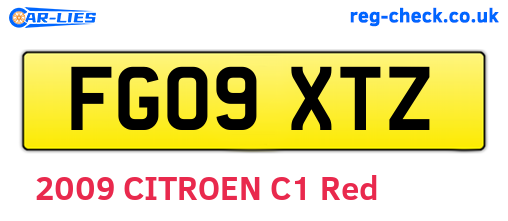 FG09XTZ are the vehicle registration plates.