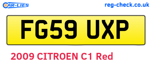 FG59UXP are the vehicle registration plates.