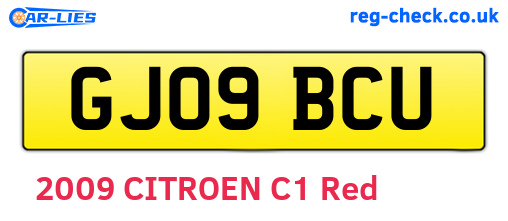 GJ09BCU are the vehicle registration plates.
