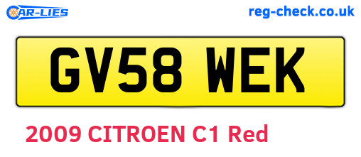 GV58WEK are the vehicle registration plates.