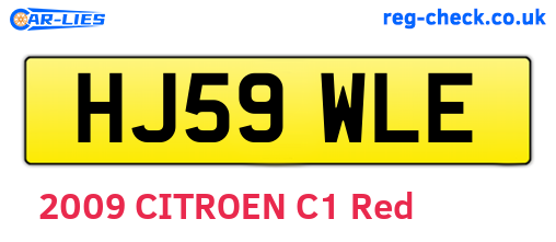 HJ59WLE are the vehicle registration plates.