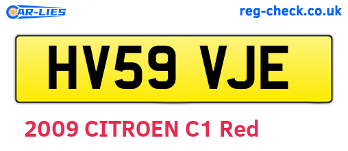 HV59VJE are the vehicle registration plates.