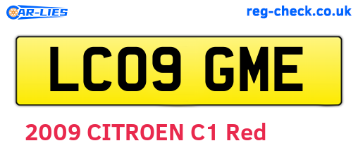 LC09GME are the vehicle registration plates.