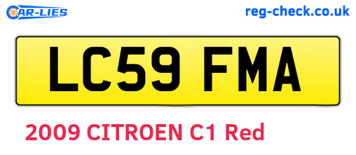 LC59FMA are the vehicle registration plates.