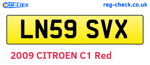LN59SVX are the vehicle registration plates.