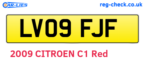 LV09FJF are the vehicle registration plates.