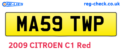 MA59TWP are the vehicle registration plates.