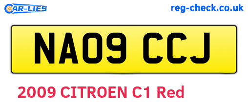 NA09CCJ are the vehicle registration plates.