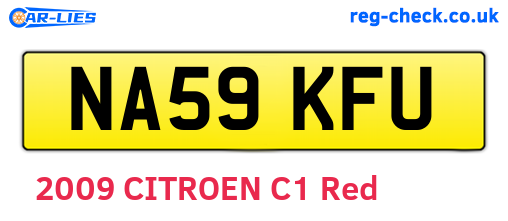 NA59KFU are the vehicle registration plates.