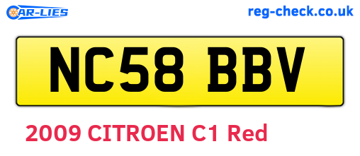NC58BBV are the vehicle registration plates.