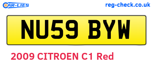 NU59BYW are the vehicle registration plates.