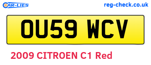 OU59WCV are the vehicle registration plates.