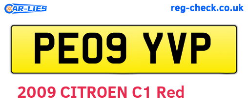 PE09YVP are the vehicle registration plates.
