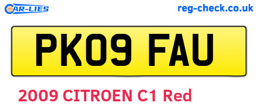 PK09FAU are the vehicle registration plates.