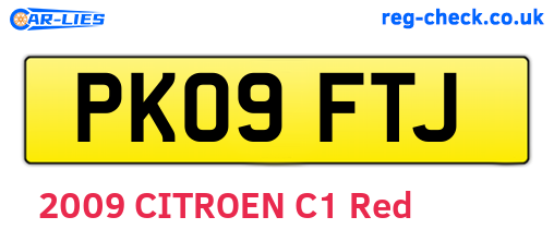 PK09FTJ are the vehicle registration plates.