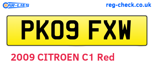 PK09FXW are the vehicle registration plates.