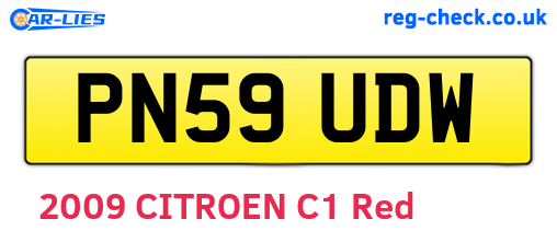 PN59UDW are the vehicle registration plates.