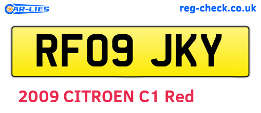 RF09JKY are the vehicle registration plates.
