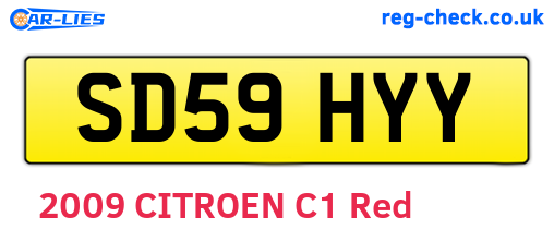 SD59HYY are the vehicle registration plates.