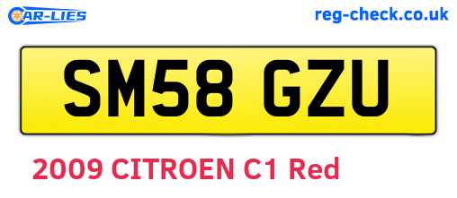SM58GZU are the vehicle registration plates.