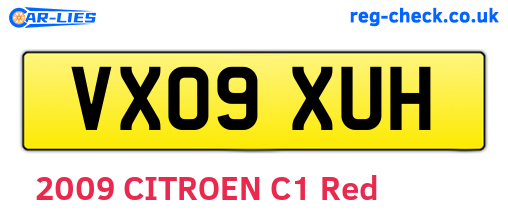 VX09XUH are the vehicle registration plates.
