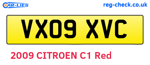 VX09XVC are the vehicle registration plates.