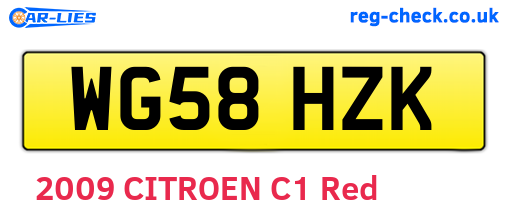 WG58HZK are the vehicle registration plates.