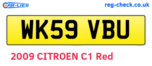 WK59VBU are the vehicle registration plates.