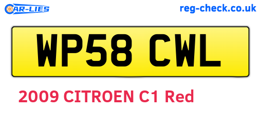 WP58CWL are the vehicle registration plates.
