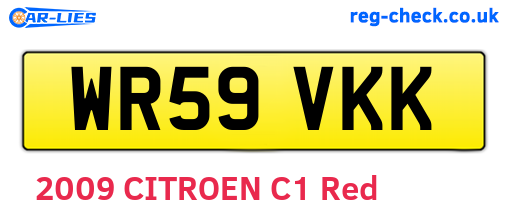 WR59VKK are the vehicle registration plates.
