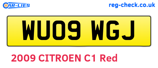 WU09WGJ are the vehicle registration plates.