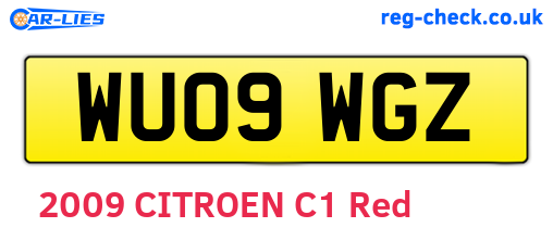 WU09WGZ are the vehicle registration plates.