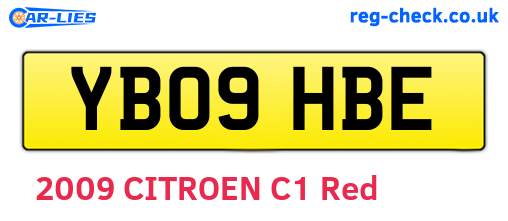 YB09HBE are the vehicle registration plates.