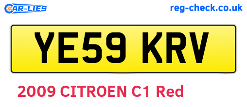 YE59KRV are the vehicle registration plates.
