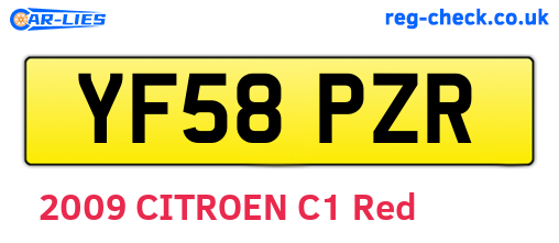 YF58PZR are the vehicle registration plates.