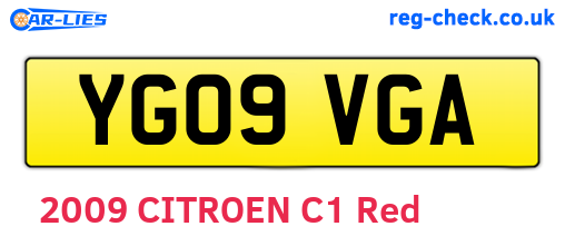YG09VGA are the vehicle registration plates.