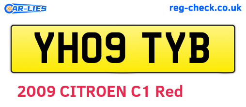 YH09TYB are the vehicle registration plates.