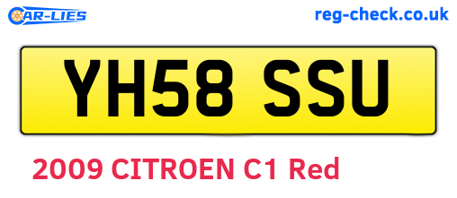 YH58SSU are the vehicle registration plates.
