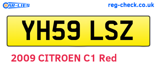 YH59LSZ are the vehicle registration plates.