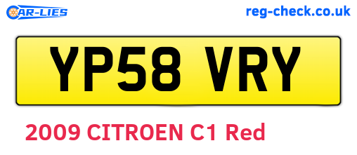 YP58VRY are the vehicle registration plates.