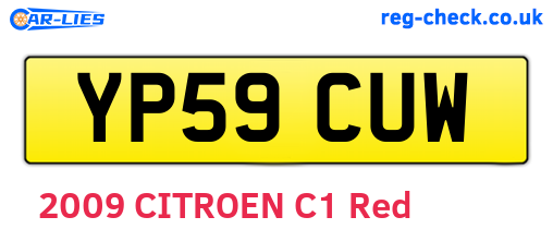 YP59CUW are the vehicle registration plates.